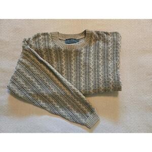 Tundra Sweater L | Textured Neutral Wave Knit